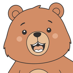 Cute Bear for children book vector illustration