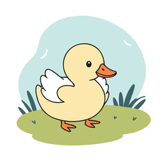 Vector illustration of an adorable Swan for young readers' books