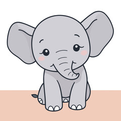 Cute Elephant for kids books vector illustration