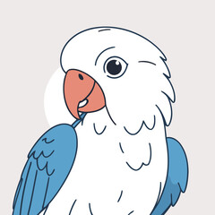 Vector illustration of a cute Parrot for toddlers story books
