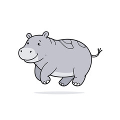 Cute Hippo for toddlers' playful adventures vector illustration