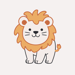 Vector illustration of a cute Lion for toddlers story books