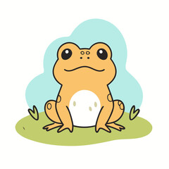 Obraz premium Vector illustration of an enchanting Toad for kids' storytelling