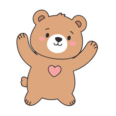 Obraz premium Cute Bear vector illustration for little ones' bedtime routines