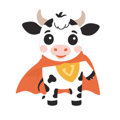 Cute Cow for children's literature vector illustration