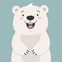Vector illustration of a cute Polarbear for toddlers