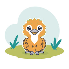 Cute Ostrich vector illustration for little ones' bedtime routines