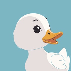 Cute vector illustration of a Duck for youngsters' imaginative stories