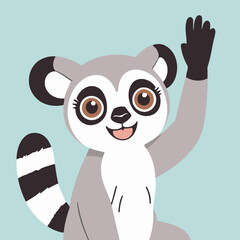 Cute Lemur vector illustration of a for toddlers books