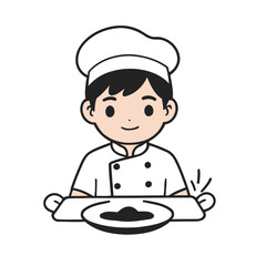 Cute vector illustration of a Chef for kids' reading time