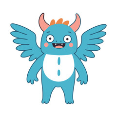 Cute vector illustration of a Monster for youngsters' imaginative stories