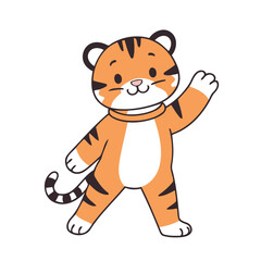 Vector illustration of a cute Tiger for kids books