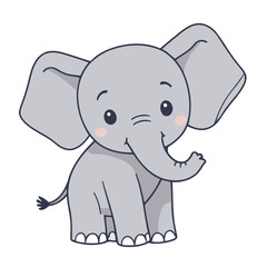 Vector illustration of a cute Elephant for children