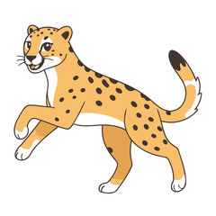 Cute Cheetah for kids story book vector illustration