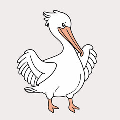 Vector illustration of a delightful Pelican for early readers' enjoyment