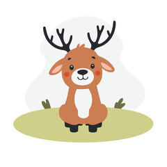 Cute Reindeer for children's bedtime stories vector illustration