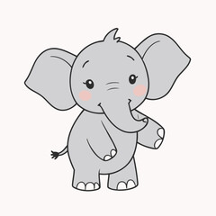Vector illustration of an endearing Elephant for kids' bedtime stories