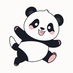 Cute Panda vector illustration for preschoolers' learning moments
