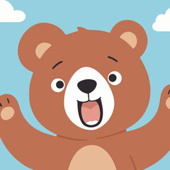 Vector illustration of a cute Bear for toddlers