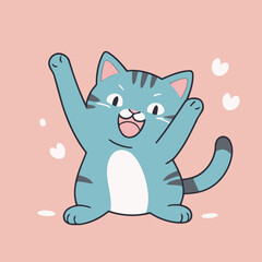 Vector illustration of a cute Cat for children story book