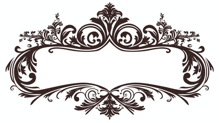 Silhouette border heraldic with decorative frame Vector