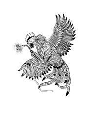 Battle cock holding welding vector © MozaikWorld