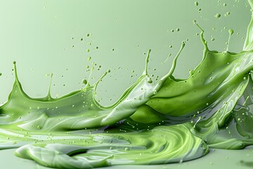 Green liquid flowing into water in a bowl