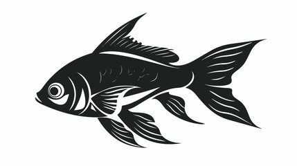 Silhouette fish aquatic animal icon vector illustration