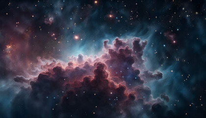 Fototapeta premium Nebula in deep space with stars 