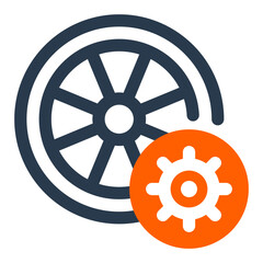 Obraz premium Wheel for Bike Race Speed Vector Icon Illustration