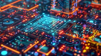 Obraz premium Futuristic Circuit Board 