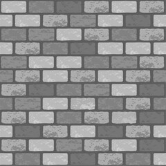 Realistic Vector dark grey brick wall seamless pattern. Flat gray wall texture. Simple grunge stone, textured brick background for print, paper, design, decor, photo background.