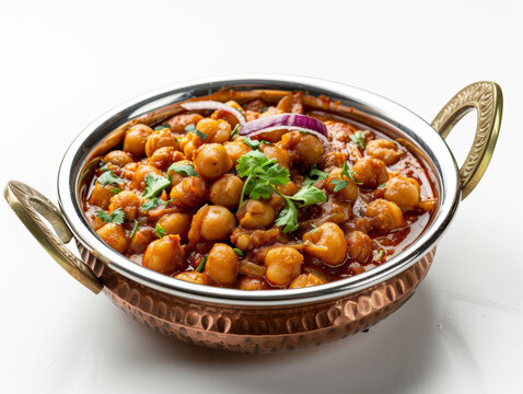 A bowl of food with chickpeas and onions