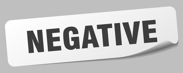 negative sticker. negative label