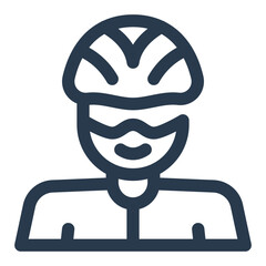 Cyclist in Bike Race Competition Vector Icon Illustration
