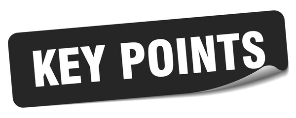 key points sticker. key points label