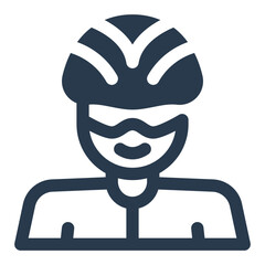 Cyclist in Bike Race Competition Vector Icon Illustration