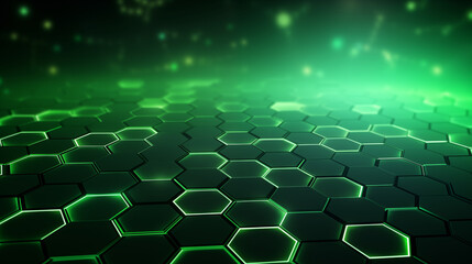 Fototapeta premium Futuristic hexagon connection internet on background, Green technology concept
