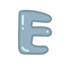 Hand drawn letter E in bubble style