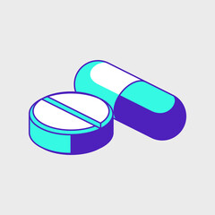 Medicine isometric vector icon illustration