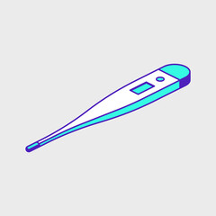 Digital thermometer isometric vector icon illustration