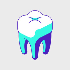 Molar tooth isometric vector icon illustration