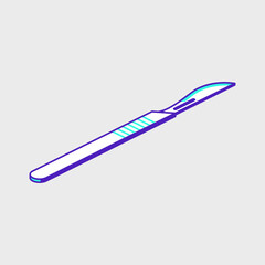 Scalpel isometric vector icon illustration