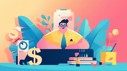 Obraz premium CFO's Role in Finance: Financial Reports, Spreadsheets, and Risk Management