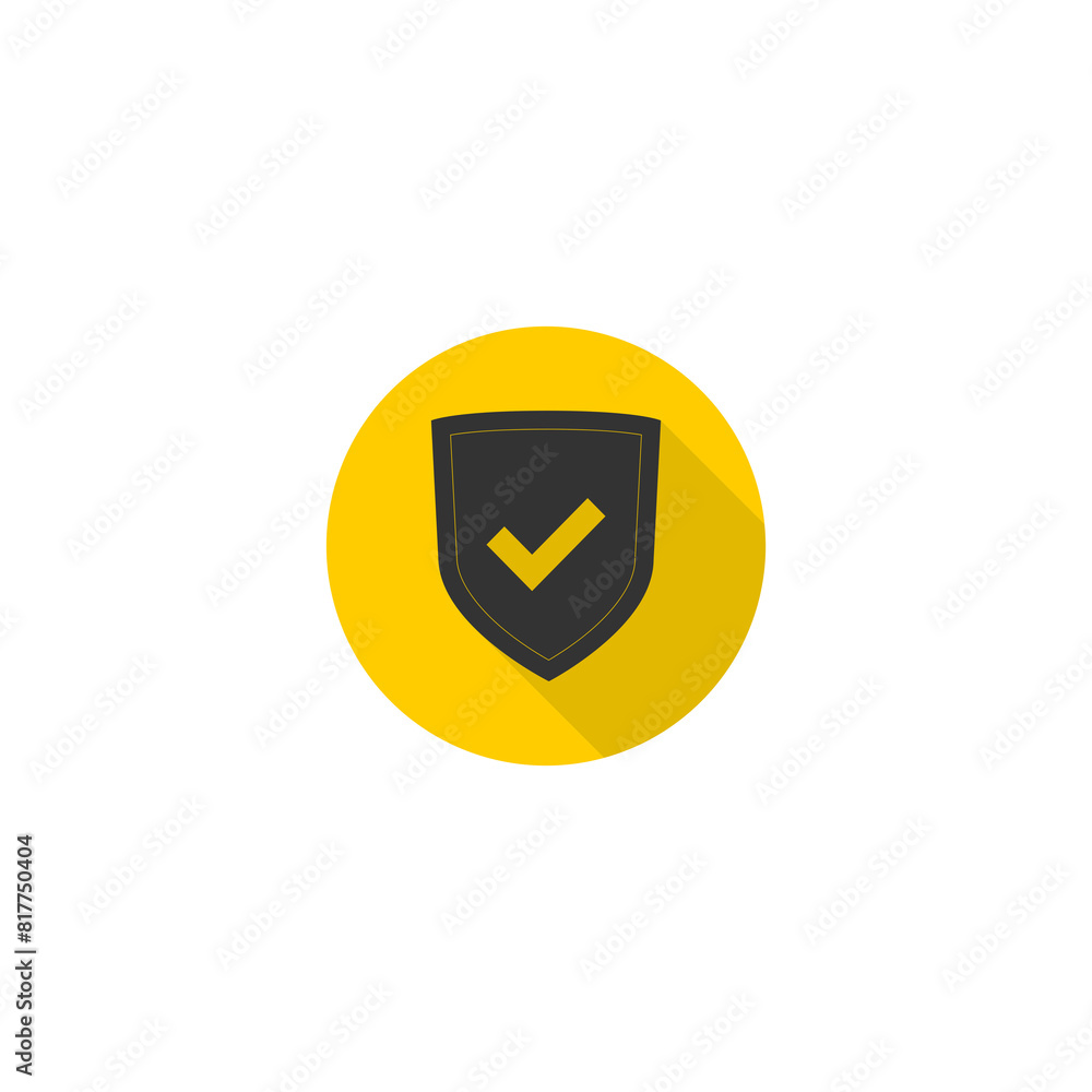 Poster shield check mark logo icon isolated on transparent background