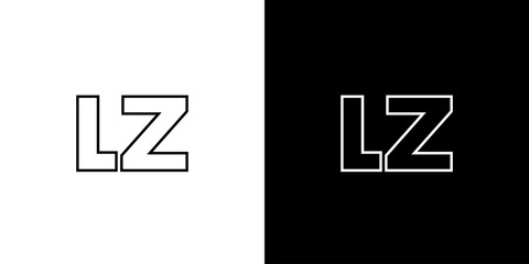 Letter L and Z, LZ logo design template. Minimal monogram initial based logotype.