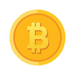 Obraz premium Bitcoin gold coin. Bitcoin cryptocurrency symbol isolated on white background.