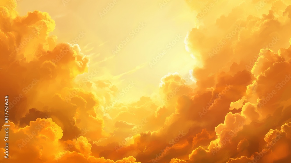 Wall mural beautiful gold sky landscape background