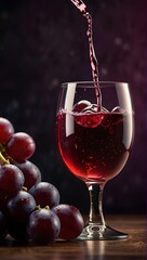 red wine pouring into glass