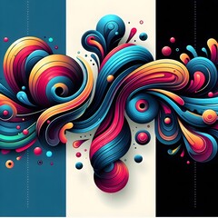AI Generate of Colorful Fluid Liquid Shapes as Abstract Decoration or Abstract Banner